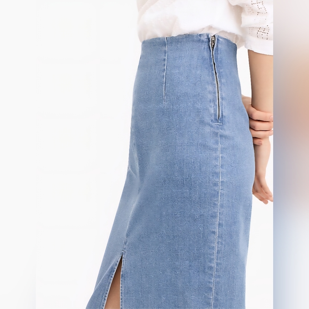 J. Crew, Frosty Sky, Denim Skirt.